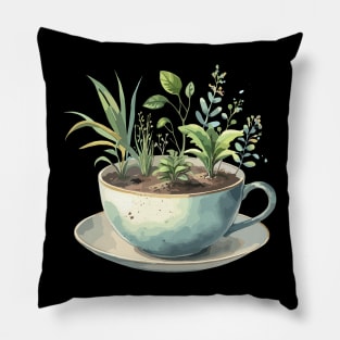 Plants Tea cup Pillow