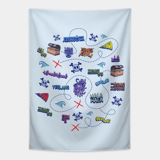 ATEEZ - Cute doodles. Tapestry by Duckieshop