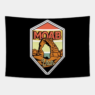 Moab Utah Retro Sunset Sticker Tapestry