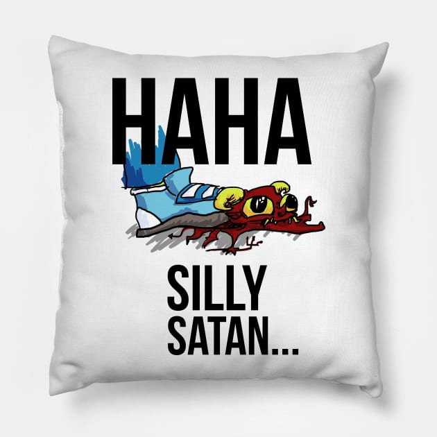 Haha, Silly Satan Pillow by EarstoHearStudios