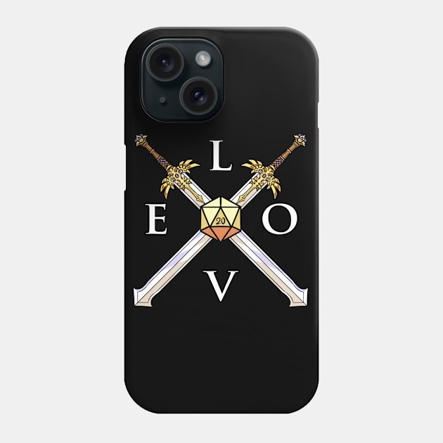 Sword Love D20 Dice Dungeons Fantasy Tabletop RPG Roleplaying D20 Gamer Phone Case by TheBeardComic