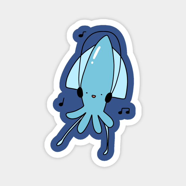 Headphones Squid Magnet by saradaboru