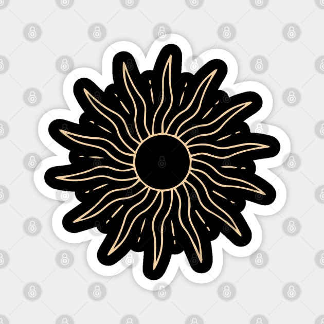 bohemian astrological design with sun, stars and sunburst. Boho linear icons or symbols in trendy minimalist style. Modern art Magnet by zaiynabhw