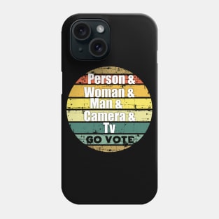 person woman man camera tv Phone Case