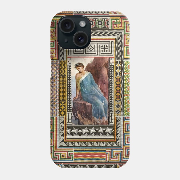 ANTIQUE ROMAN WOMAN FIGURE WITH POMPEII MOSAICS PATCHWORK Phone Case by BulganLumini