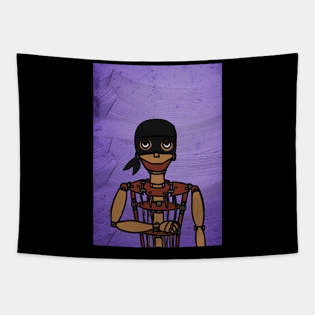 Unique Not a Puppet Digital Collectible - Character with BasicEye Color, PaintedSkin, and WoodItem on TeePublic Tapestry by Hashed Art