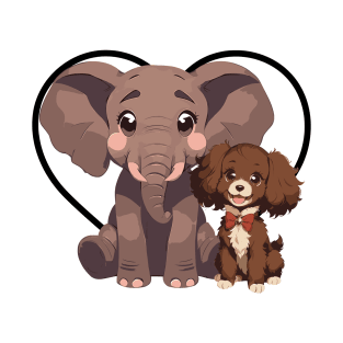 Elephant and Dog Friends T-Shirt