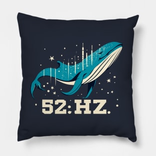 52 HZ Lonely Whale Lover Philosophy Ocean Wave Retro Vintage Pillow