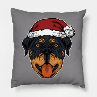 dog Rottweiler dog santa Christmas Pillow