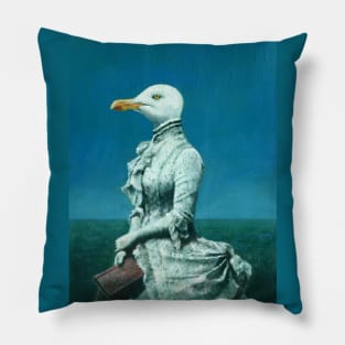 Victorian Seagull Lady Pillow