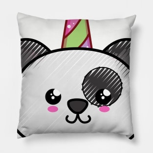 Cartoon Panda Unicorn Pillow