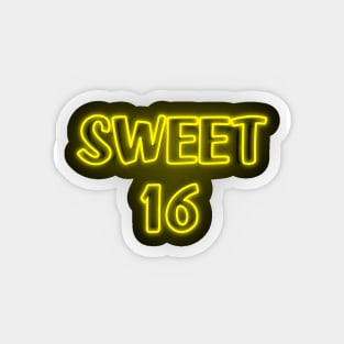 Sweet 16 Neon Yellow Magnet