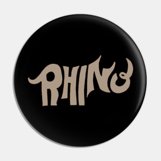 Rhino text brown Pin