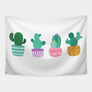Fab Four: Funky Potted Cactus Set Tapestry