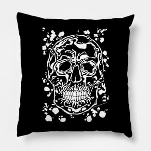 skull 7 white Pillow