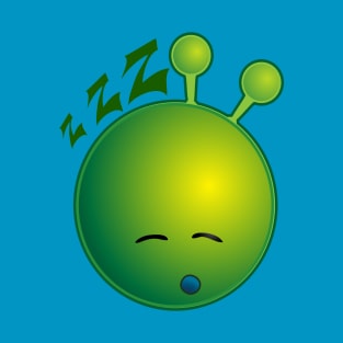 Sleepy Alien Monster ET Extraterrestrial Martian Green Man Emoji for Women, Men and Kids 15 T-Shirt