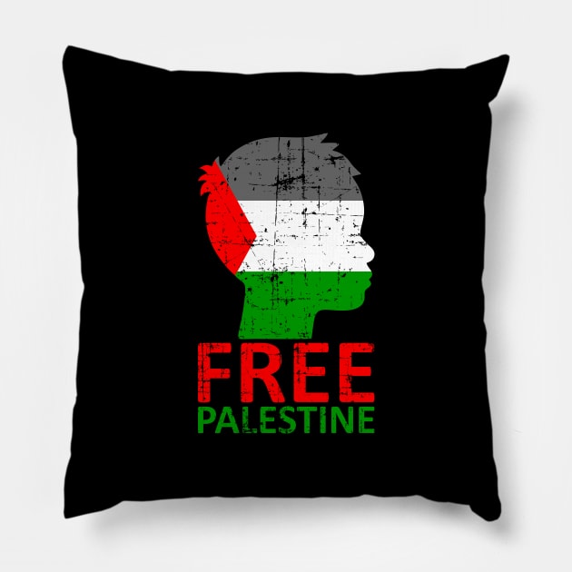 Free Palestine Distressed Flag Art - Stop Killing Innocents Pillow by mangobanana