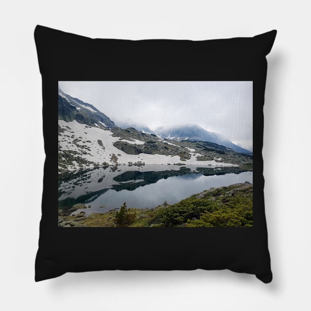 Mountain Lake Reflection Pillow by Anastasia-03