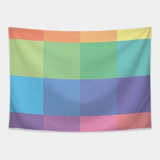 Pastel Rainbow Color Blocks Tapestry