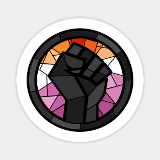 BLM Stained Glass Fist (Lesbian) Magnet