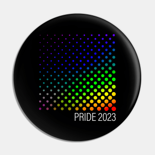 PRIDE 2023 design with rainbow color dots Pin