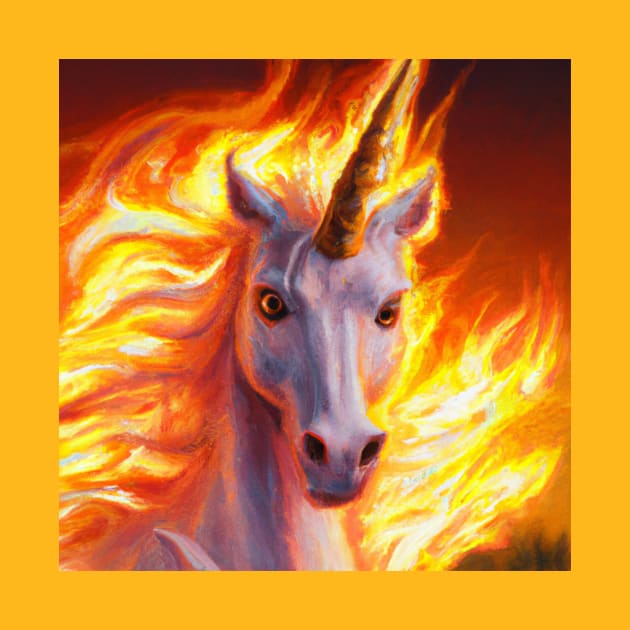 Unicorn Emerges From a Mystic Fire by Star Scrunch