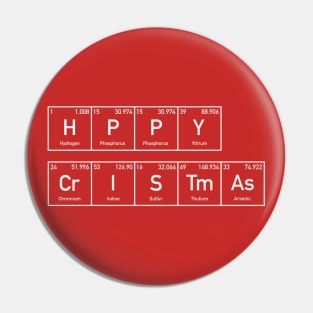 Elementary message: Happy Christmas Pin