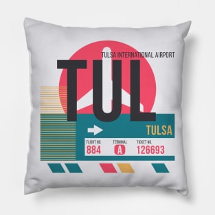 Tulsa (TUL) Airport // Sunset Baggage Tag Pillow