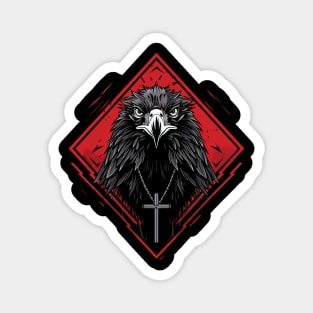 Urban Life Crow with Cross Magnet