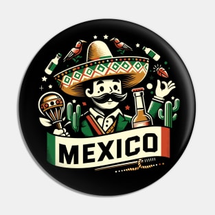 Mexico Fan Art Pin