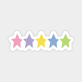 Five Multi Color Stars Minimal Graphic Art Magnet