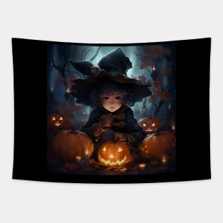 Halloween witch boy Tapestry