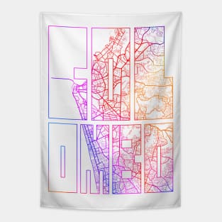 Colombo, Sri Lanka - Colorful City Map Typography - Colorful Tapestry