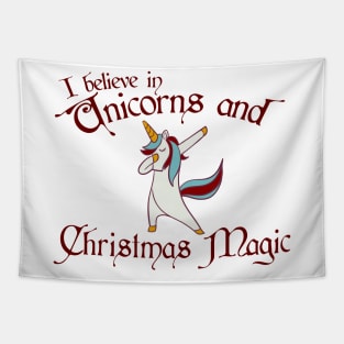 Dabbing Christmas Unicorns Magic Tapestry