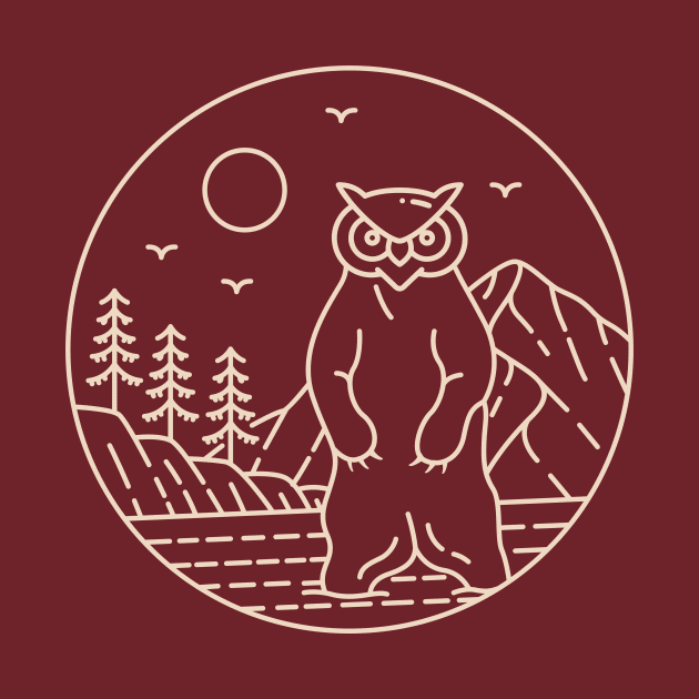 Owlbear Forest Monoline by DavidByronHicks