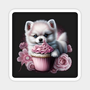 Pomsky Loves A Cupcake Magnet