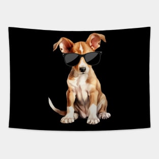 Ibizan Hound Puppy Wearing Sunglasses Tapestry