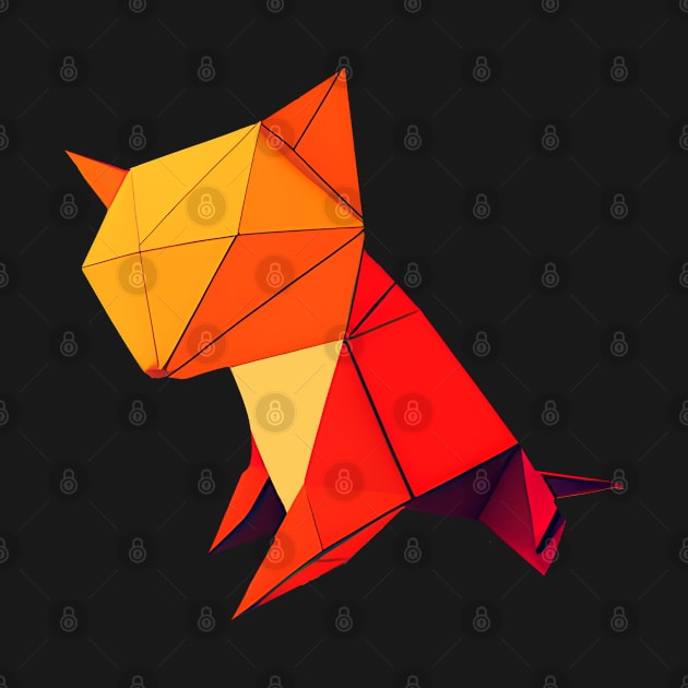 Geometric cute Cat abstract and colorful origami style by GraphGeek