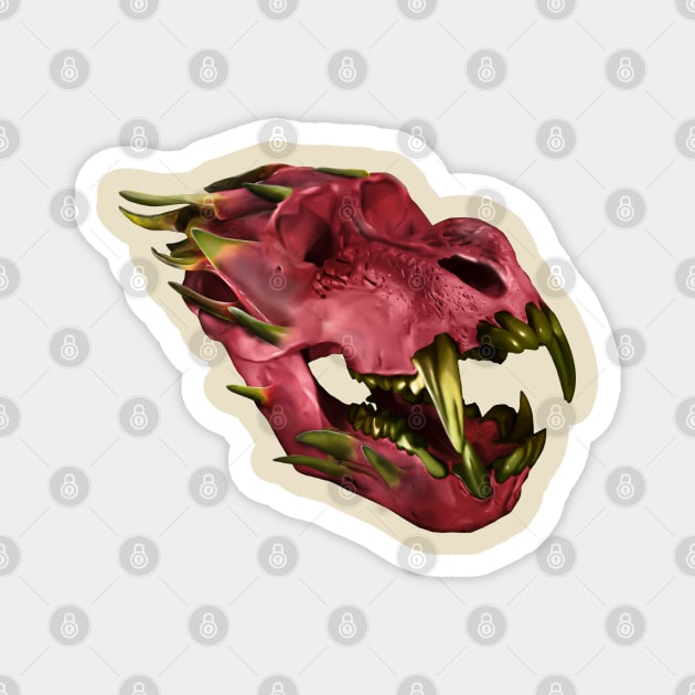 Dragon fruit skull design Magnet by Corvons