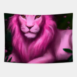 Pink Lion Tapestry