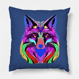 COLOURFUL FOX HEAD Pillow