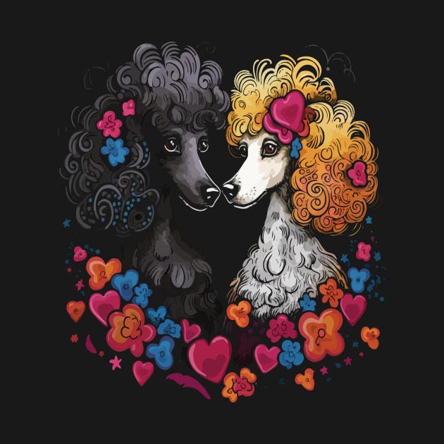 Poodle Couple Valentine by JH Mart