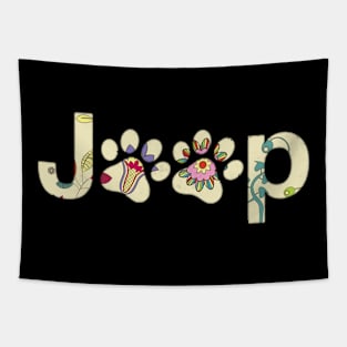 Floral Jeep Dog Paws Jeep Lover Cute Jeep Girl Jeep Women Flower Jeeps Tapestry