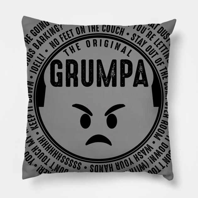 GRUMPA Pillow by hamiltonarts