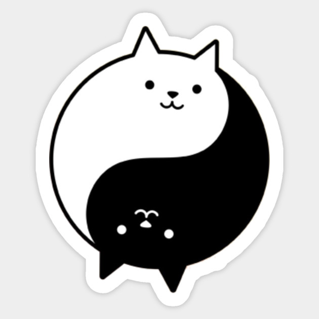 Cat Yin Yang Yoga Yin Yang Cats Sticker Teepublic