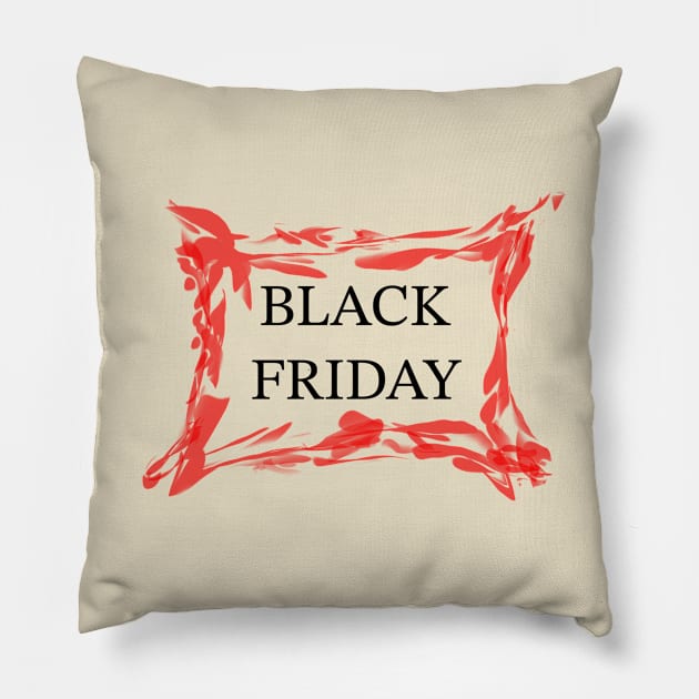 Black friday Pillow by Sukipeki75