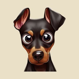 Small Version - Lovable Doberman Pinscher Sketch T-Shirt