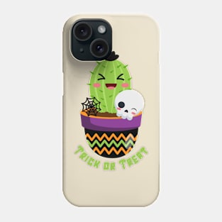 Trick or Treat Cactus With Skull Phone Case