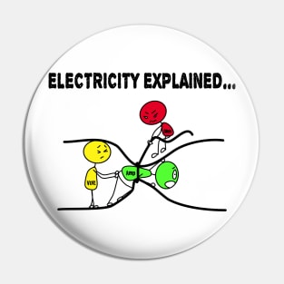 Electrician Joke Cute Gift Electricity Science Nerd Volt Comic Teacher Pin