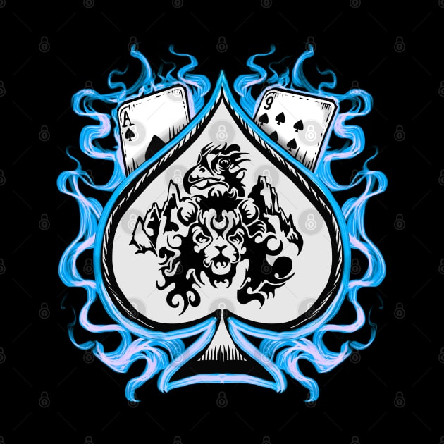 Ace of spades blue by Shawnsonart